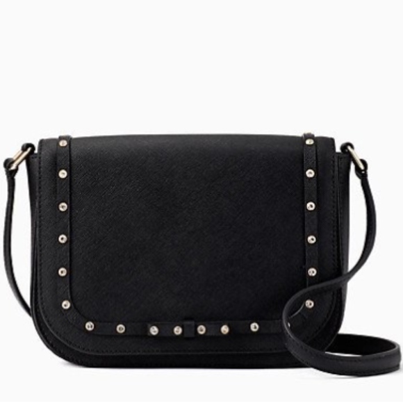 kate spade Handbags - Kate Spade Laurel Way Large Jeweled Black crossbow